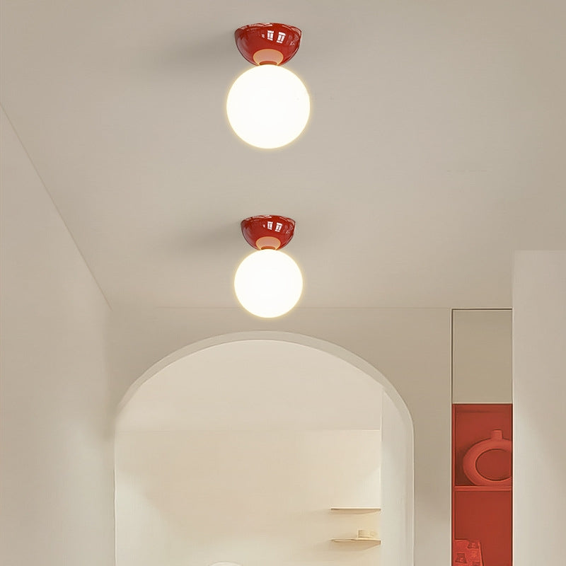 Aurora Glass And Metal Flush Mount Ceiling Light Warm White Bedroom