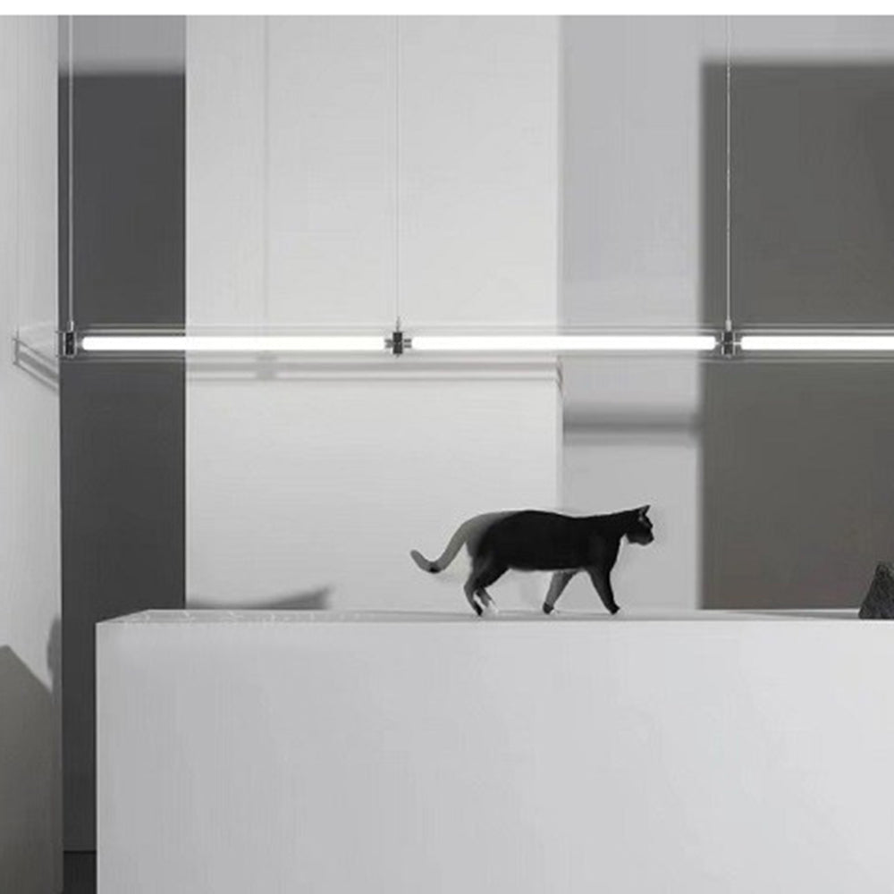 Durable Minimalist Linear Metal Pendant Light White