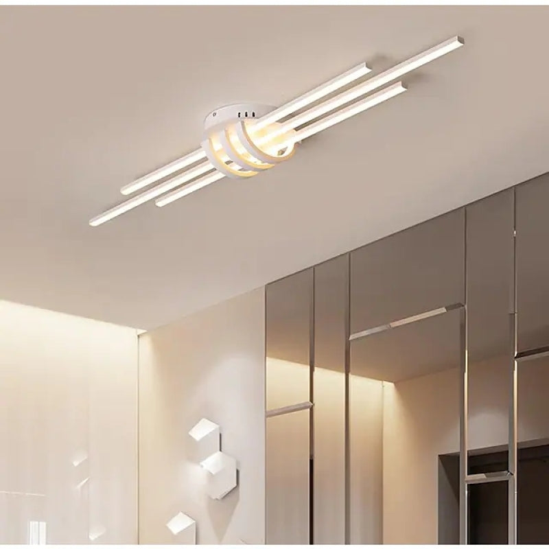 Luminline LumenLine Linear LED Ceiling Light For Living Room Black White – Oak & Halo