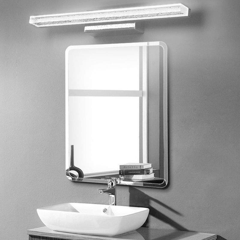 Arisha Rectangular Metal Wall Lamp Silver Indoor Outdoor Dimmable