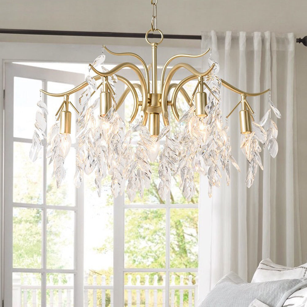 Wisteria Crystal Bloom Chandelier for Living Room Dimmable Lighting