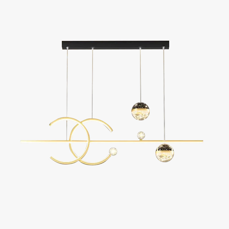 Elegant Globe Pendant Light In Black And Gold Finish