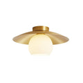 Auric Nordic Retro LED Flush Ceiling Light With Metal And Glass