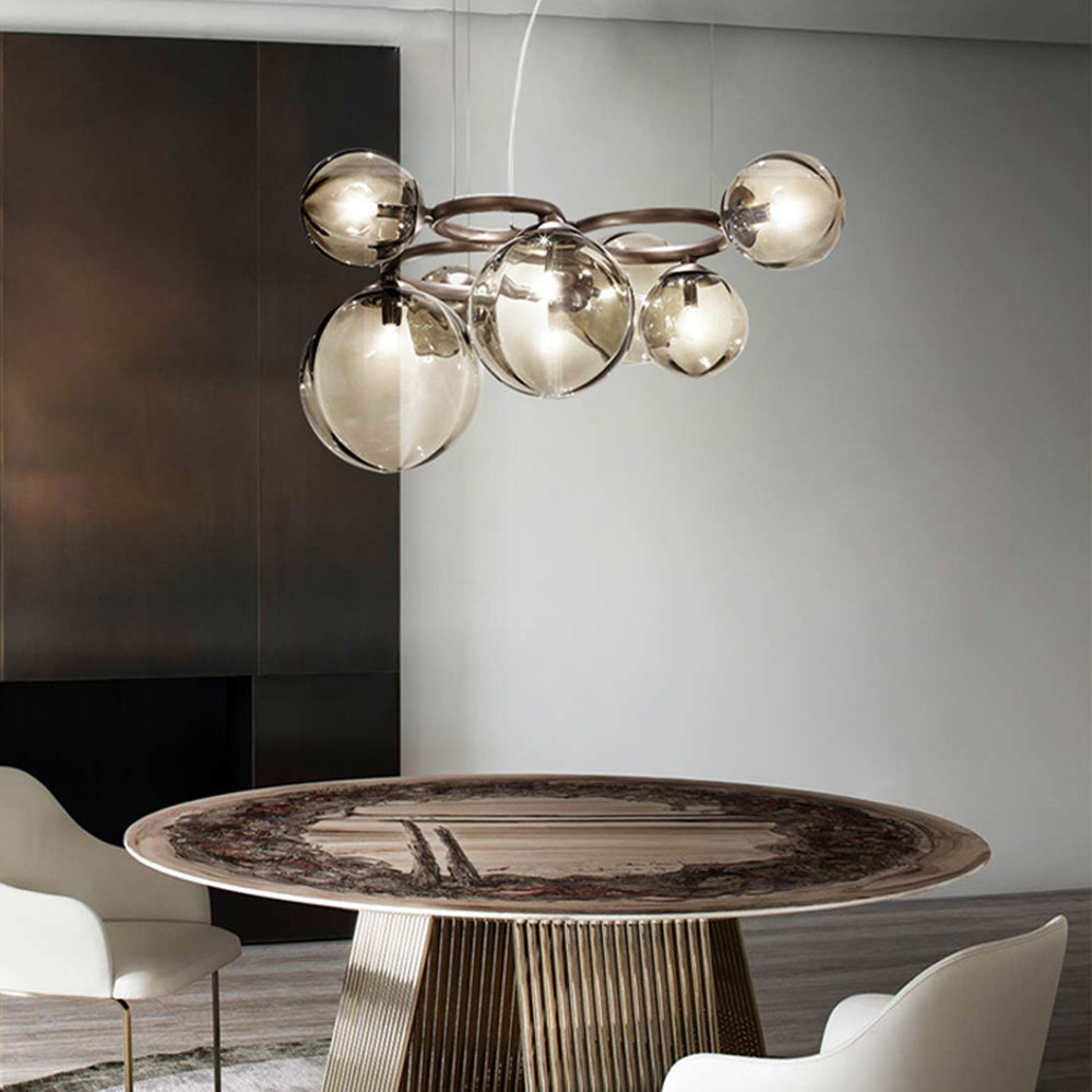 Durable Modern Wave Pendant Light In Metal And Glass