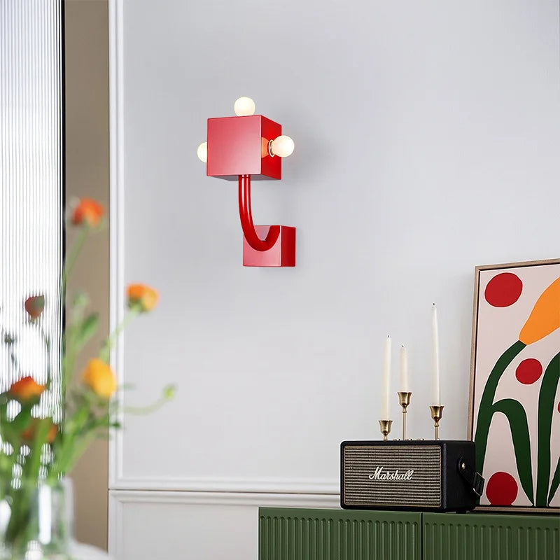 Red LED Industrial Wall Lamp For Living Room And Bedroom