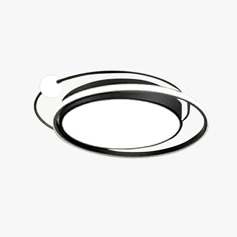 Nova Orbit Multi Ring Flush Mount Ceiling Light Black Gold