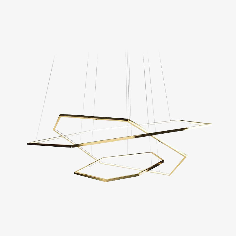 Geometric Metal Pendant Light Gold Finish