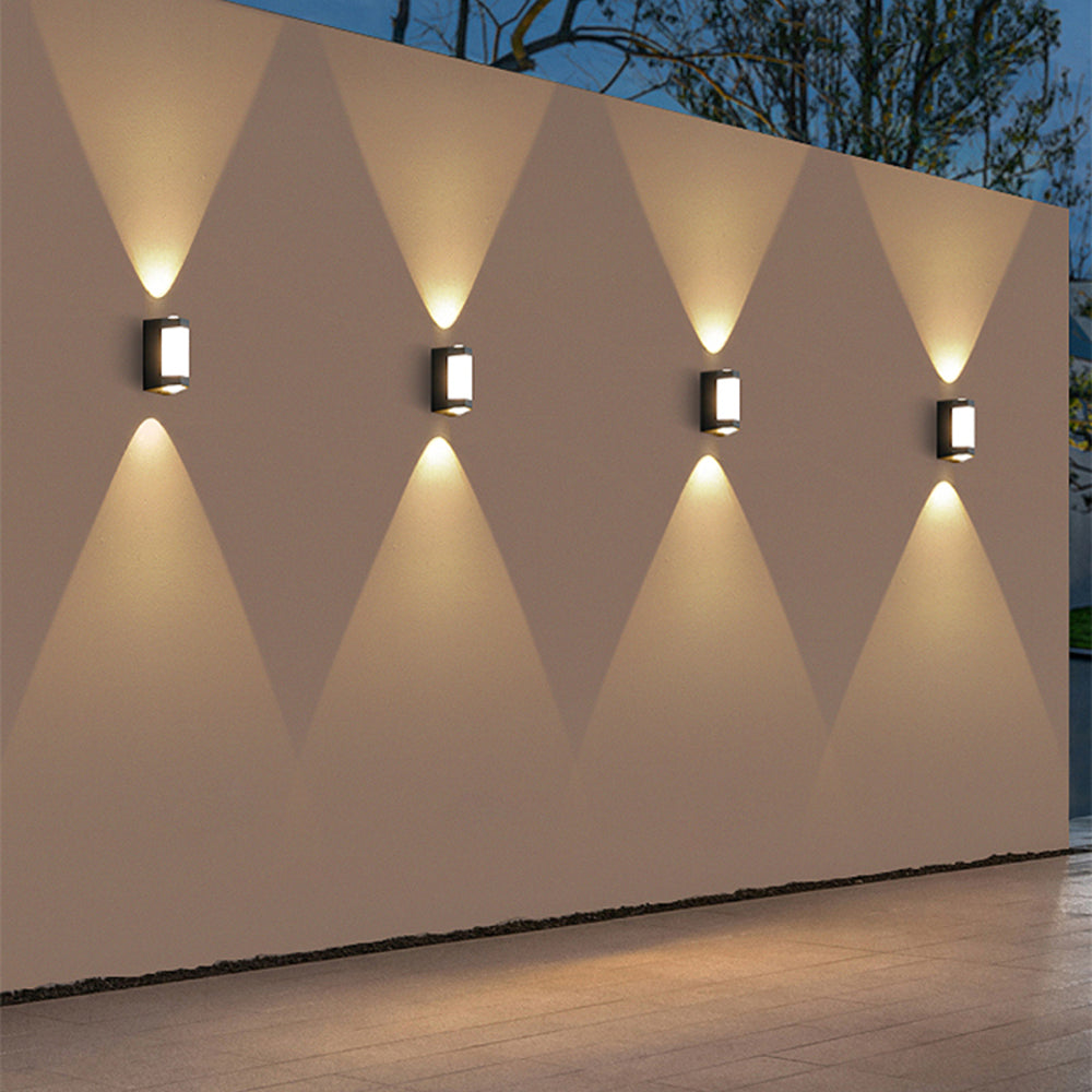 Nordic Dual Head Up And Down Outdoor Wall Light White And Black