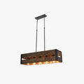 Wood And Metal Rectangular Pendant Light For Retro Ambiance