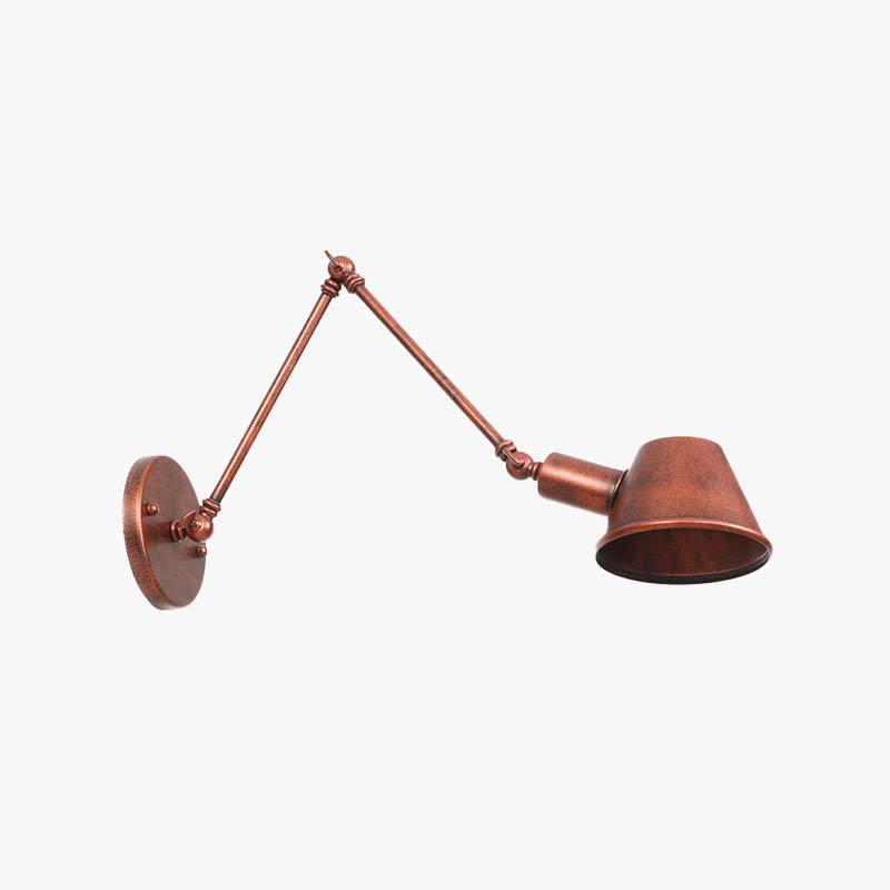 Industrial Rotatable Wall Lamp With Swing Arm In Black Rust