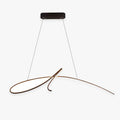 Irregular Curved Metal Pendant Light Durable Black Gold