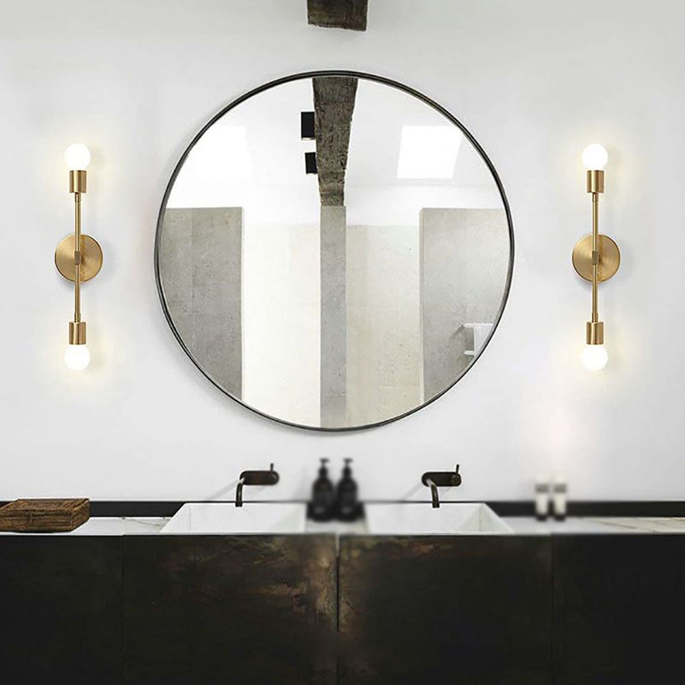 Modern Minimalist Metal Wall Light With Black Silver Gold Finishes