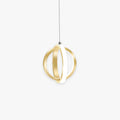 Black And Gold Spherical Pendant Light With Soft Glow