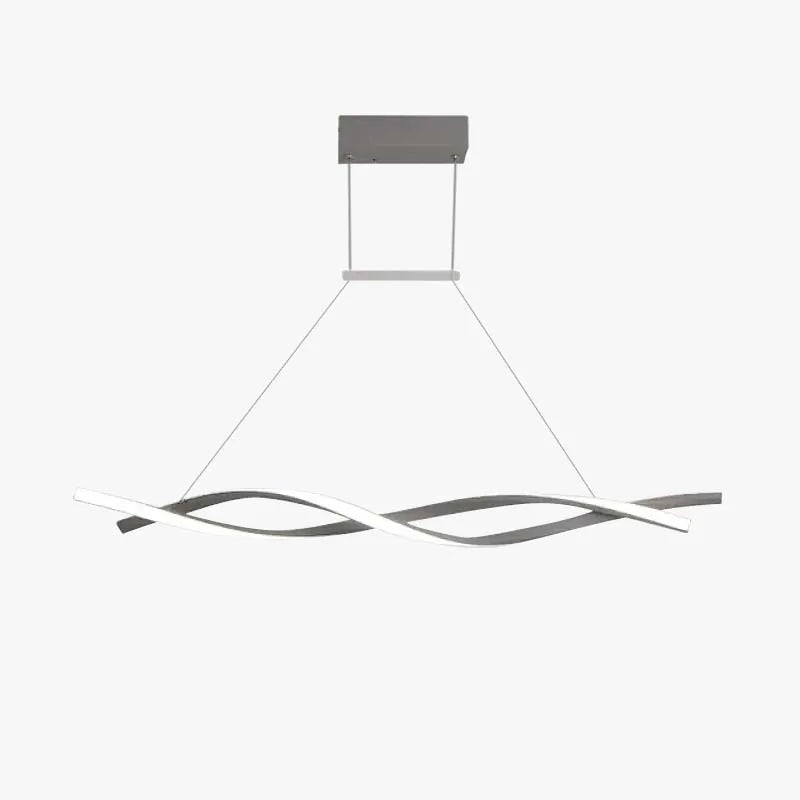 Durable Metal Linear Double Wave Pendant Light