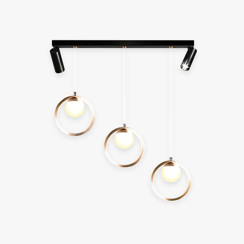 Modern Metal Ring Pendant Light With Spotlight
