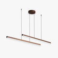 Brown Minimalist Double Linear Pendant Light With Soft Glow