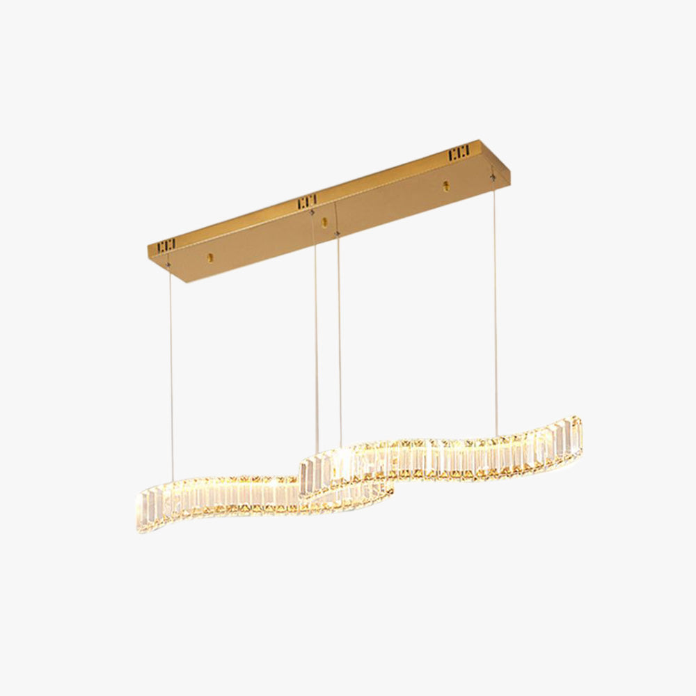 Crystal Wave Pendant Light Gold And Silver