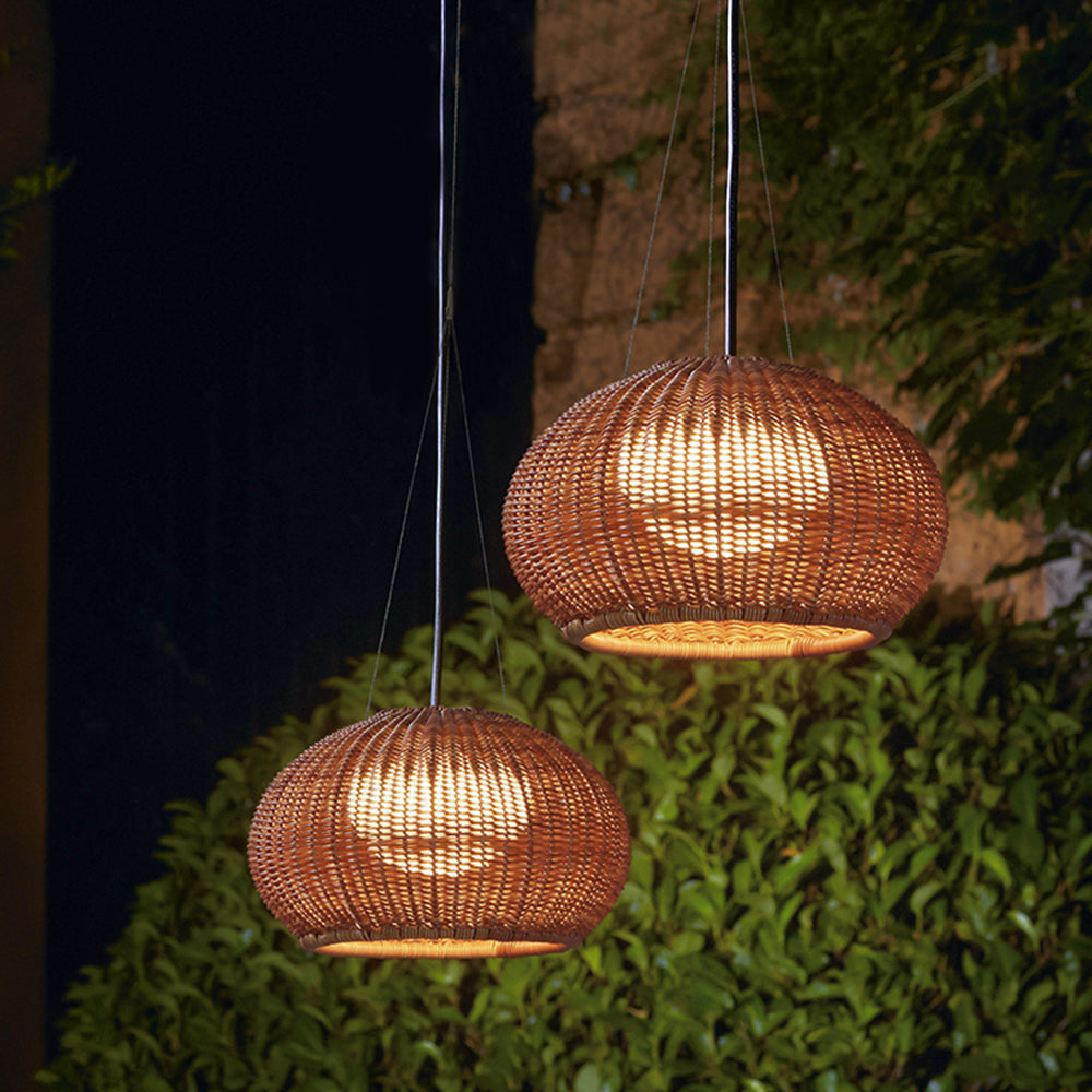 Handcrafted Bamboo Pendant Light With Durable Acrylic Core