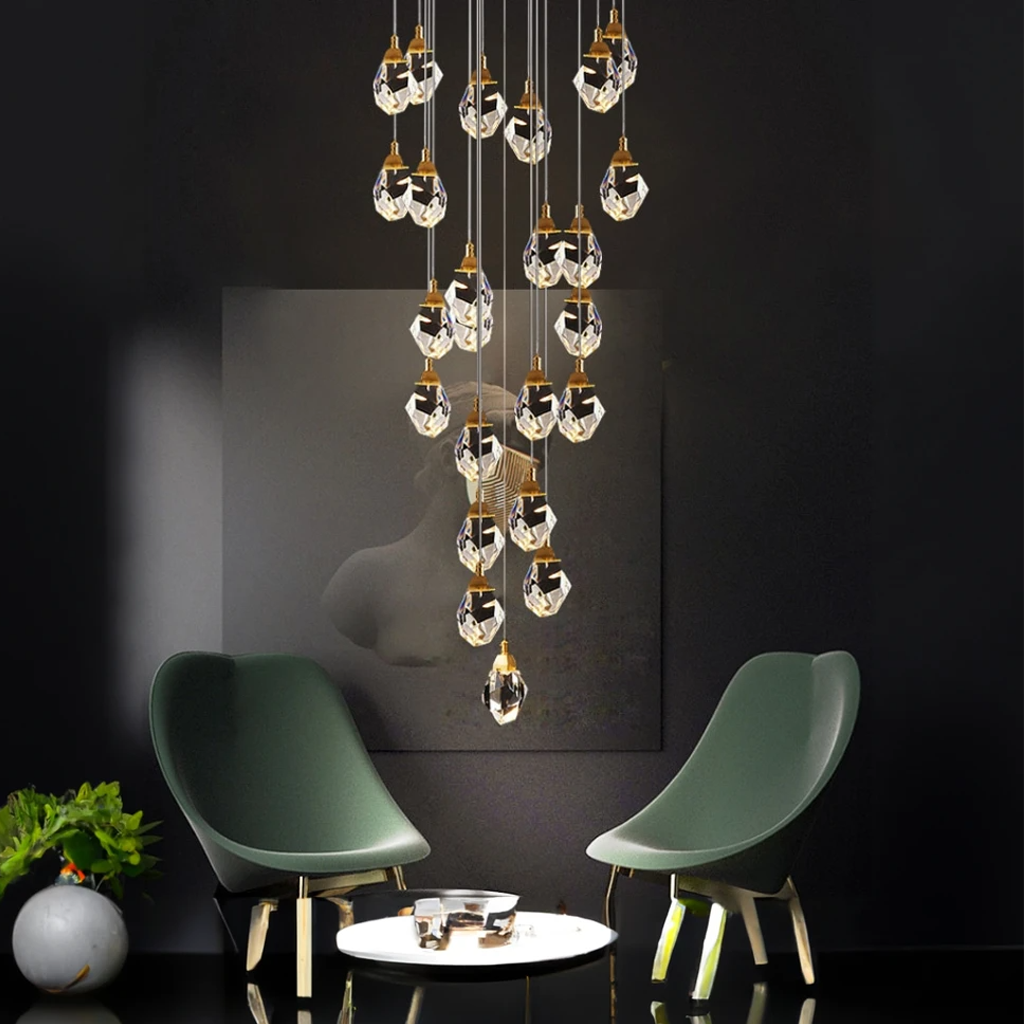 Luxe Ball Glass and Metal Pendant Light in Gold Finish