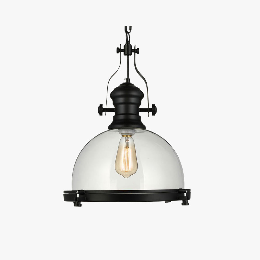Vintage Glass Pendant Light Black Warm Country Style