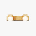 Wooden Ball Mirror Front Vanity Wall Light Log Finish
