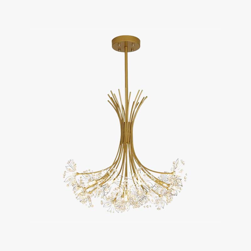 Crystal Sputnik Art Deco Chandelier Black Gold Finish