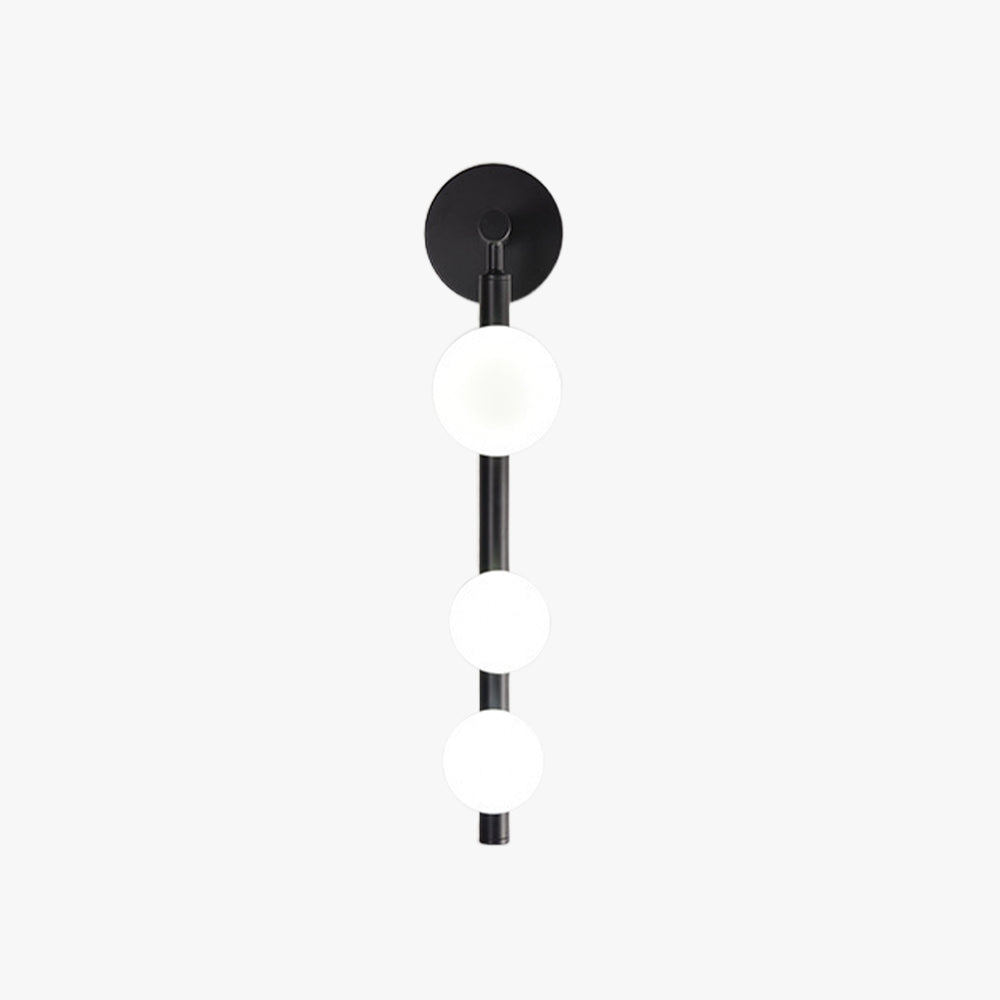 Halo Globe Wall Light With Glass Shade In Black And Gold