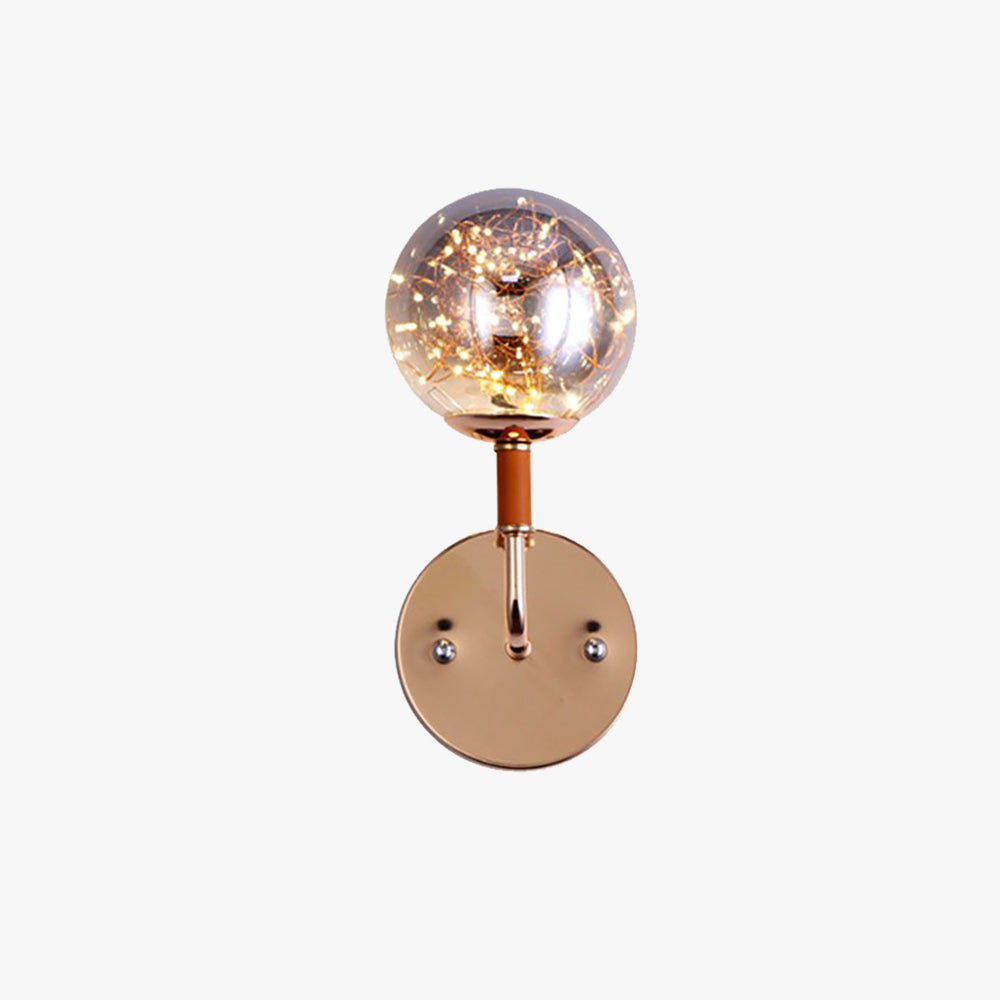 Starry Globe Wall Light Black And Gold Art Deco Bedroom Lamp