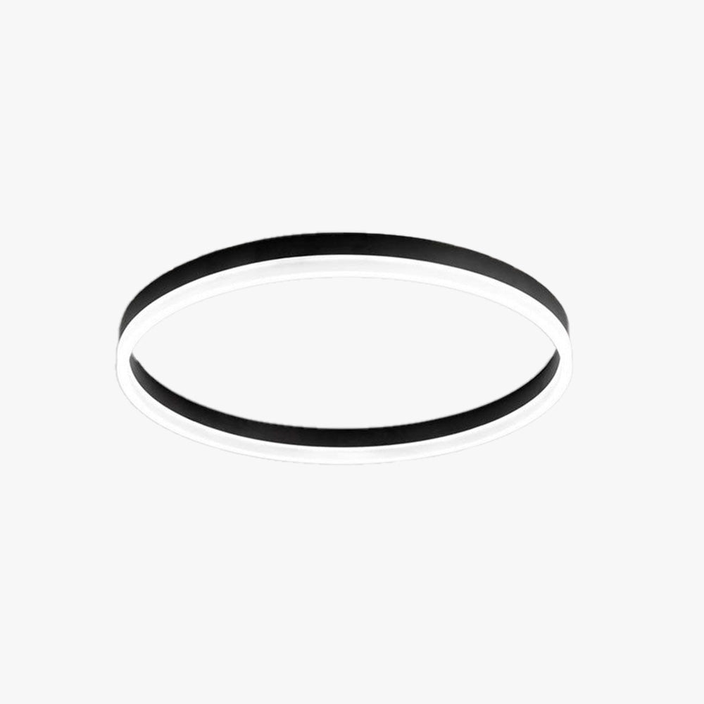 Sleek Circular Flush Mount Ceiling Light In Black Gold Or White
