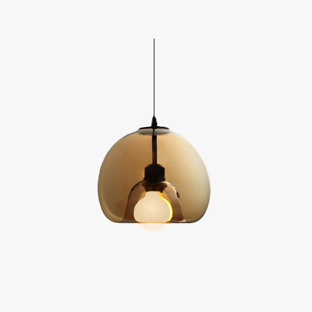 Amber Smoky Glass Globe Pendant Light Ambient Lighting