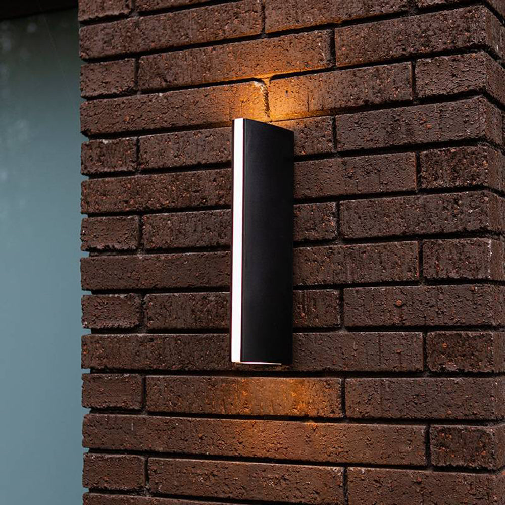 Modern Black And Silver Triangular Prism Outdoor Wall Light