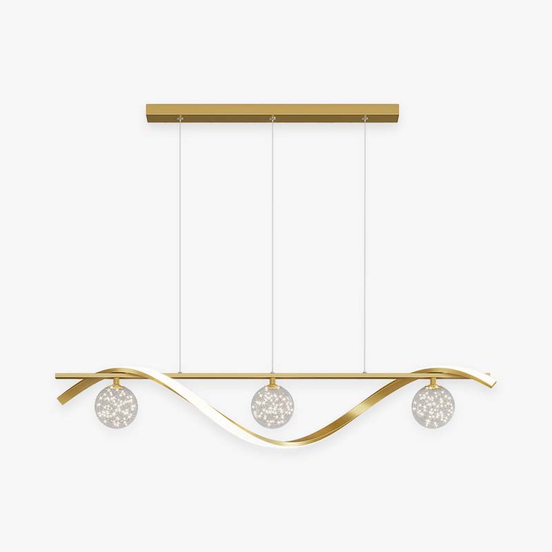 Graceful Arc Glass Globes Pendant Light
