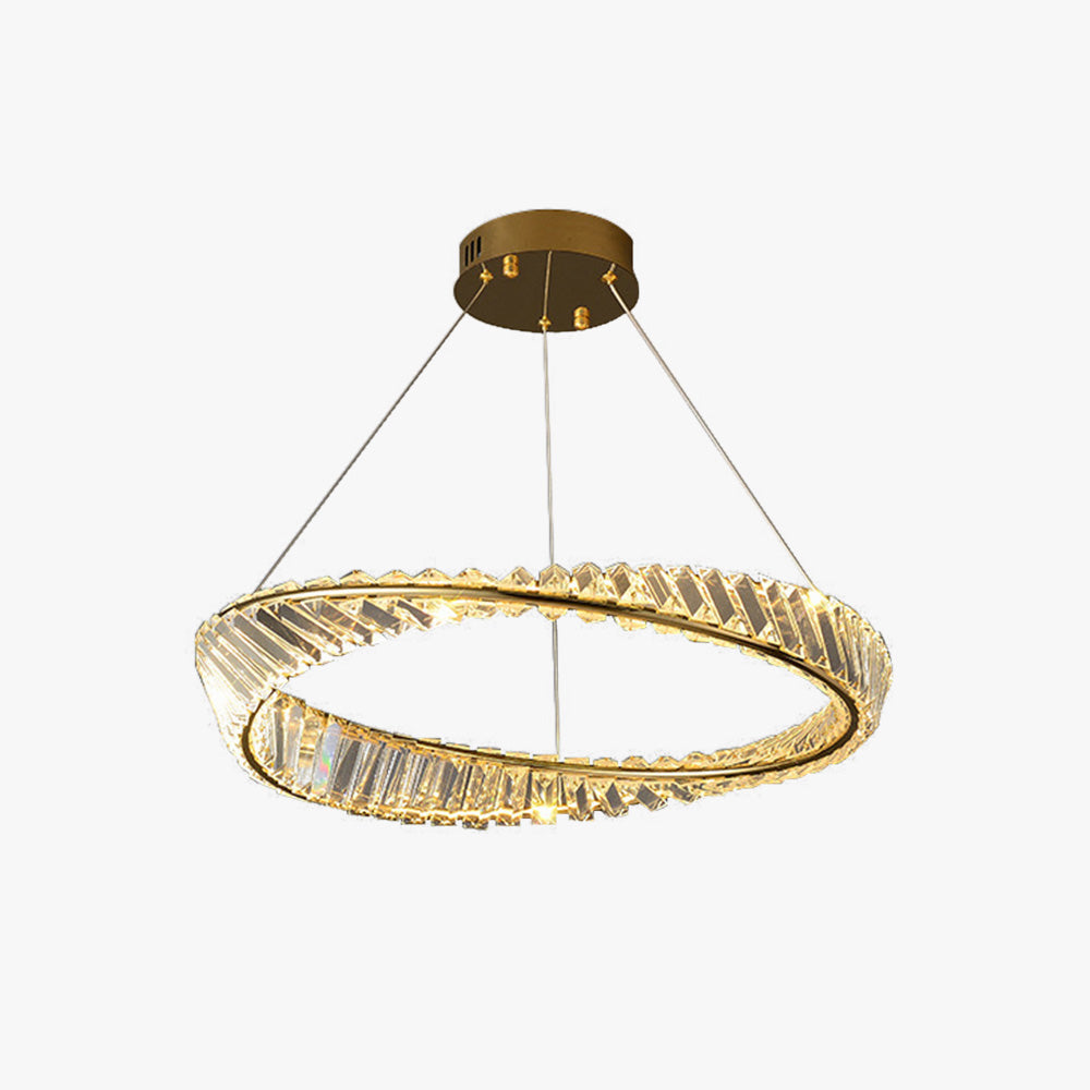 Gold Round Glass Chandelier Modern Luxury for Living Room