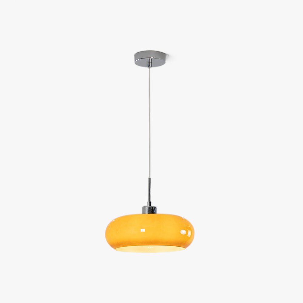 Adjustable Glass Pendant Light In White Or Orange