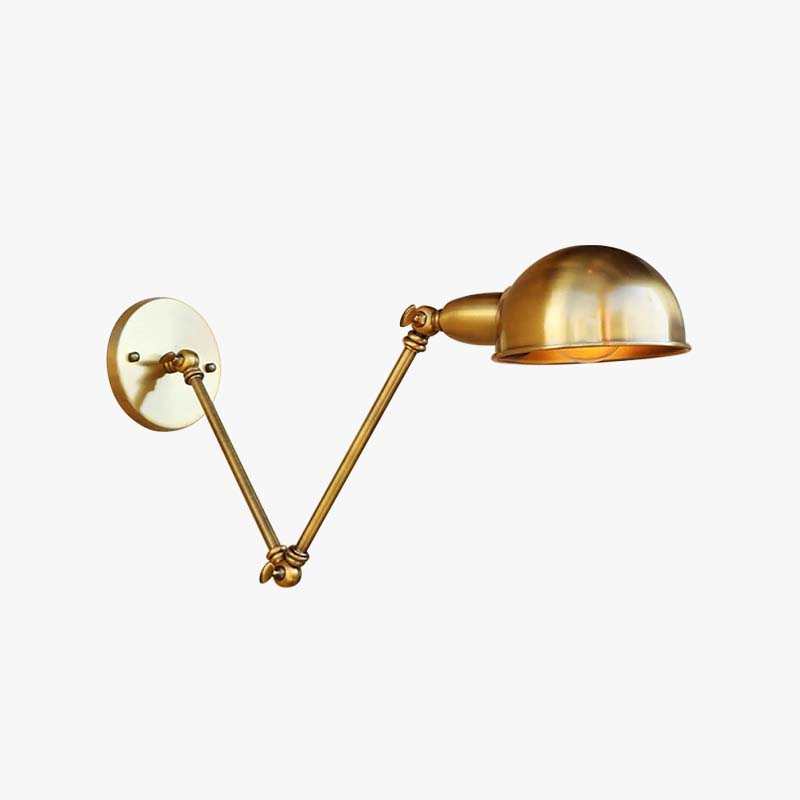 Bronze Vintage Semi Sphere Swing Arm Wall Lamp Foldable