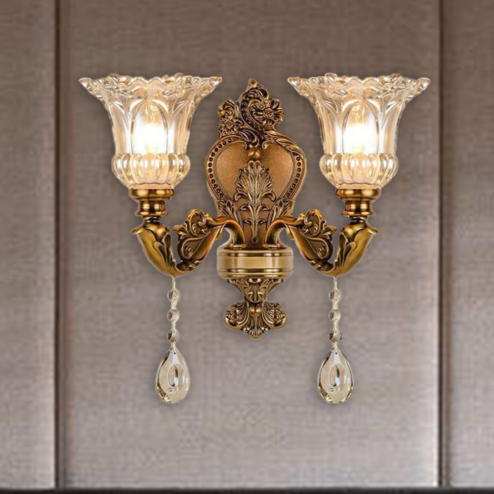 Ramiq Vintage Bronze Glass Wall Light