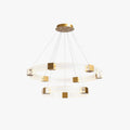 Gold Metal Pendant Light With Warm White Glow