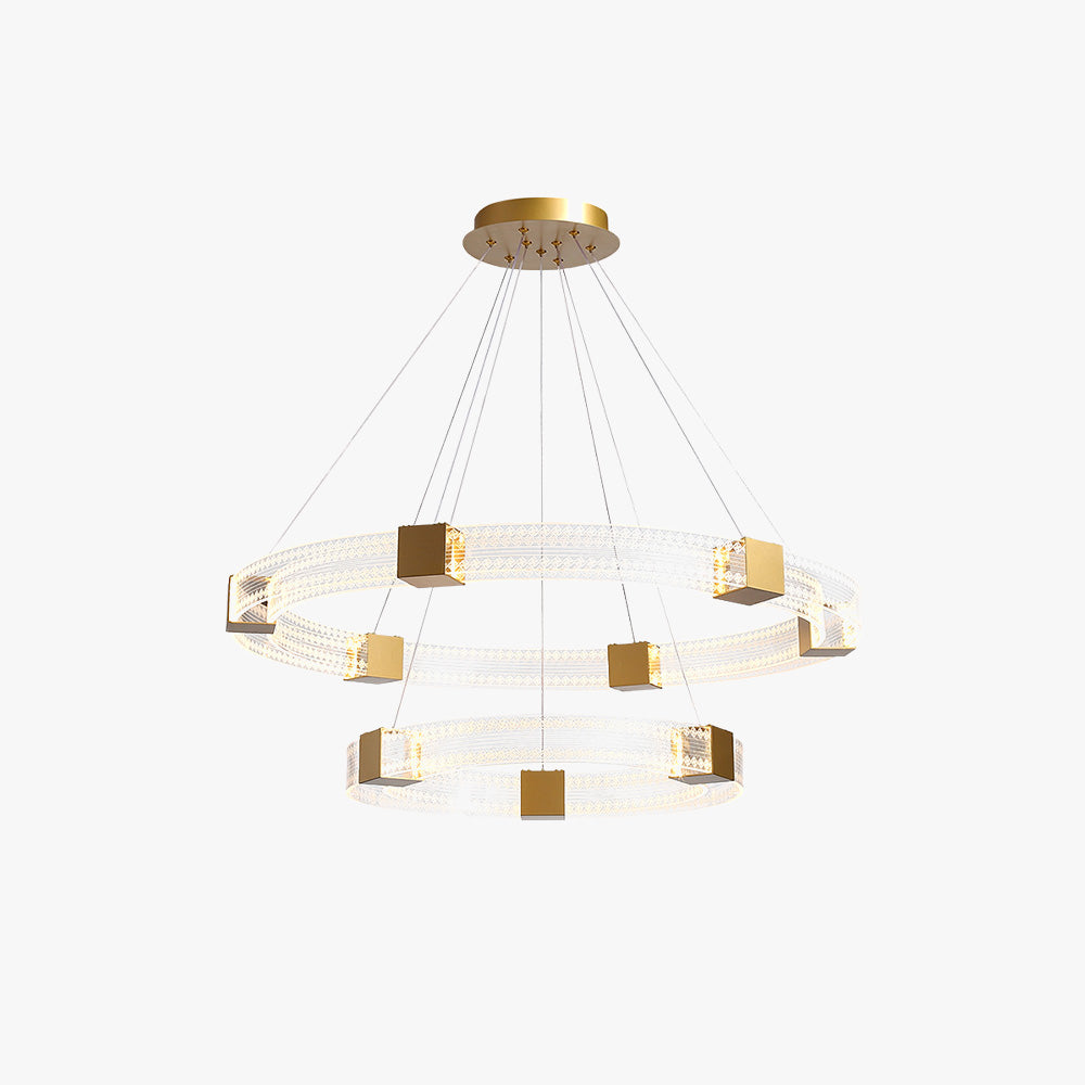 Gold Metal Pendant Light With Warm White Glow