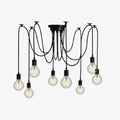 Retro Country LED Spider Chandelier in Black and White