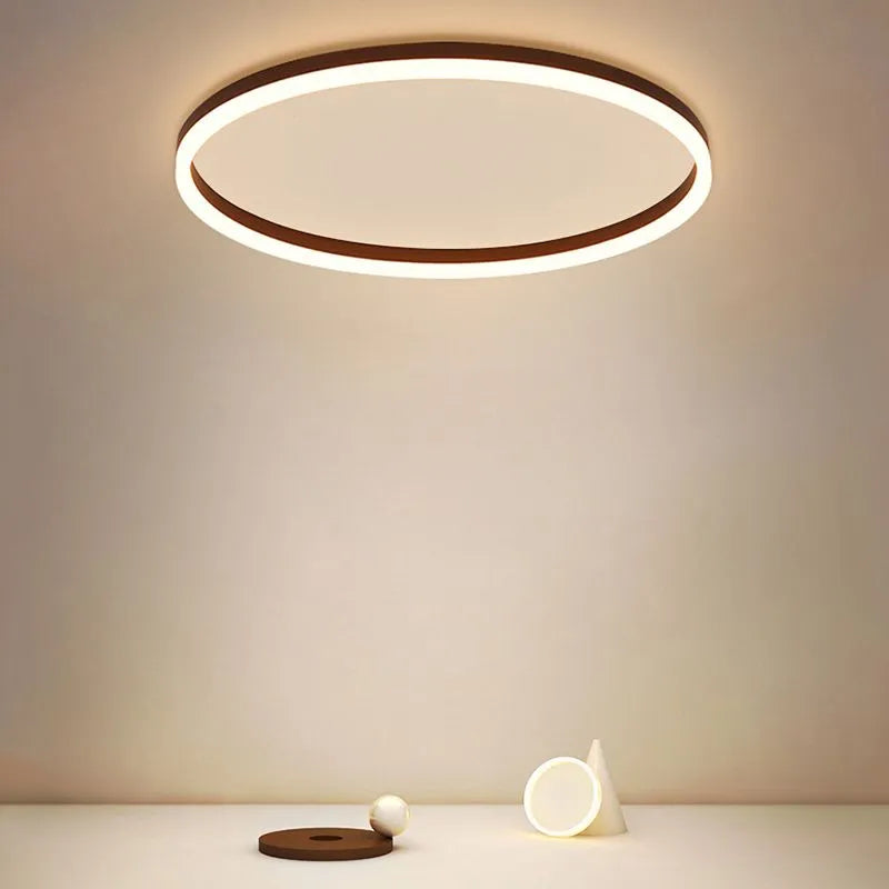 Minimalist Ring Flush Mount Ceiling Light Black Finish