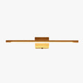 Natural Wood Linear Vanity Wall Light With Mirror Front