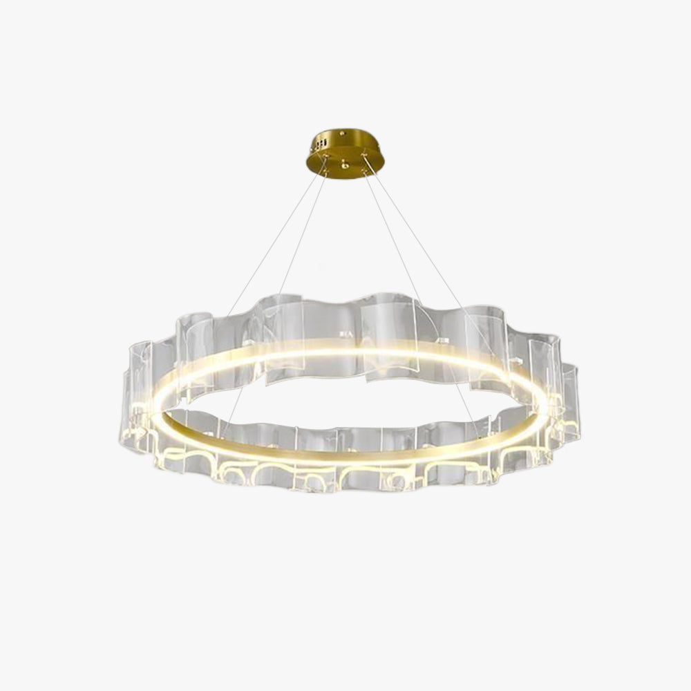 Elegant Gold Ring Pendant Light For Living Rooms