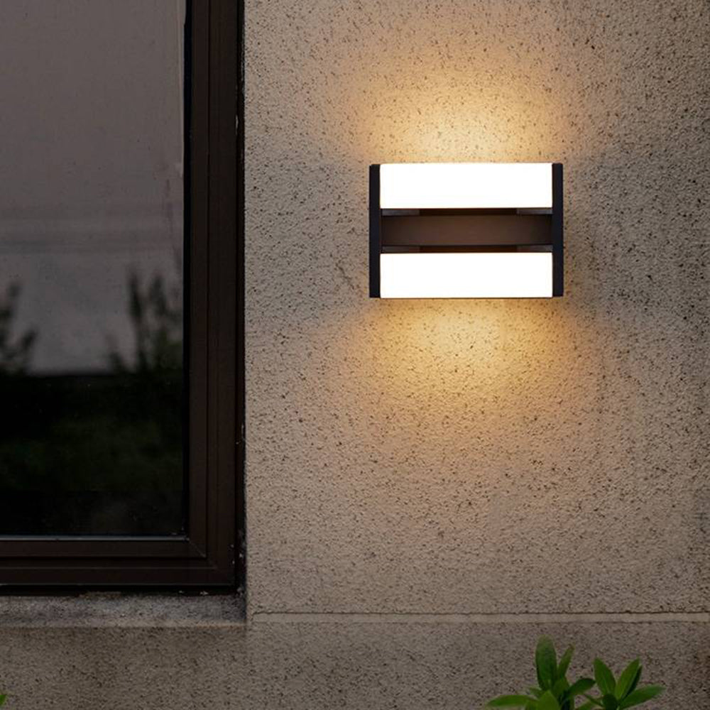 Rectangular Rotatable Outdoor Wall Light IP65 Black Metal