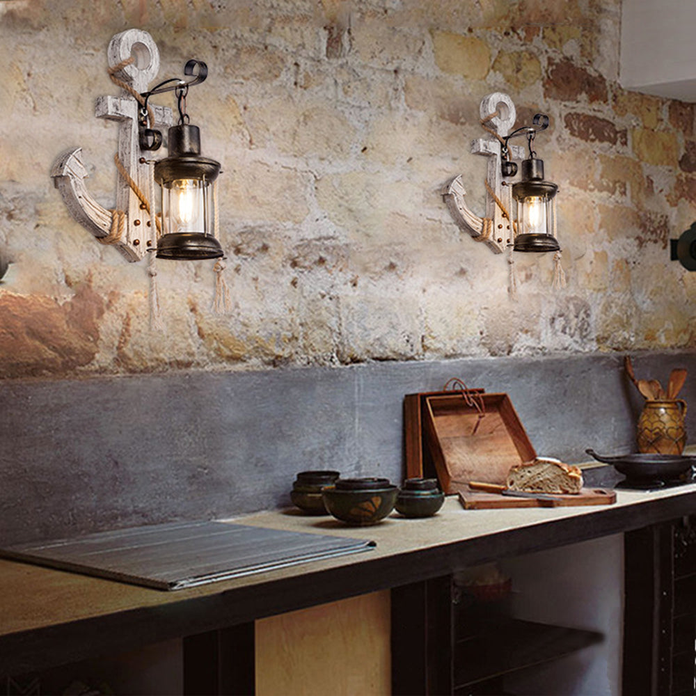 Heritage Lantern Wood And Metal Wall Sconce