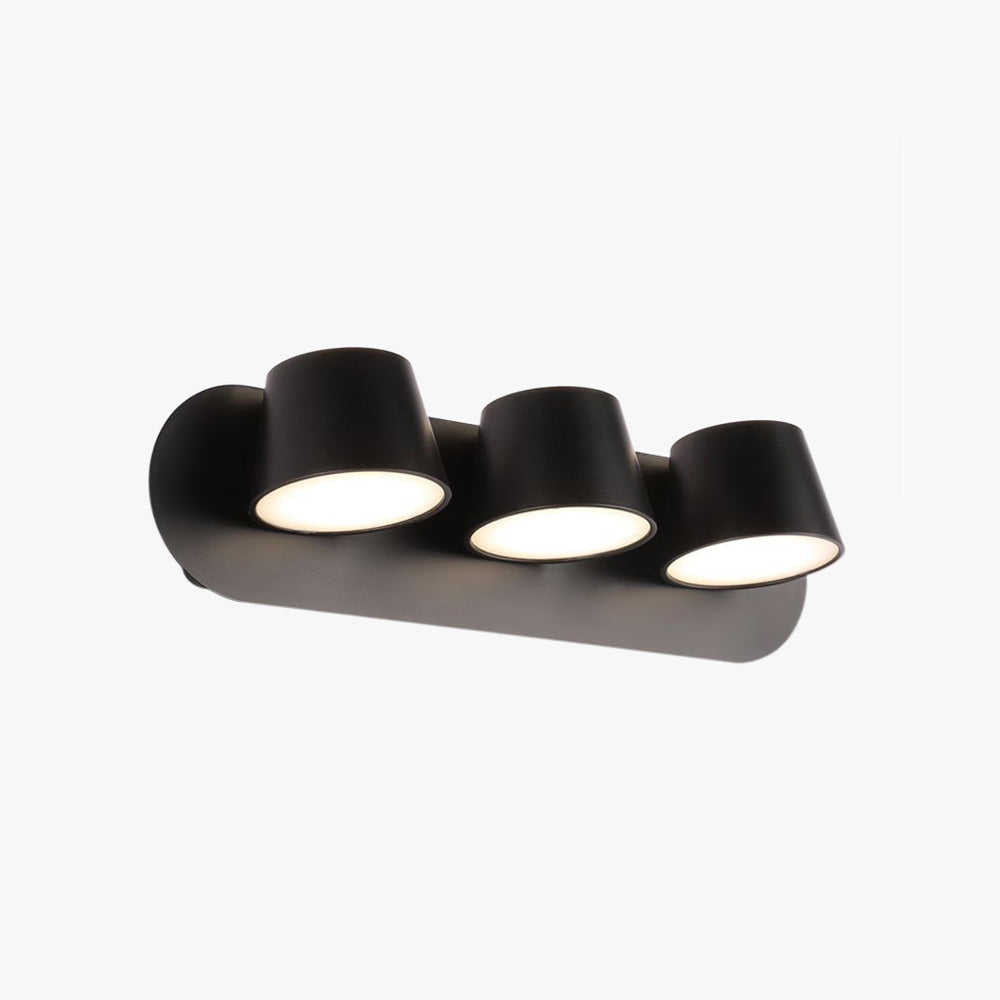 Matte Black Cylindrical Mirror Front Wall Light