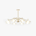 Gold Glass Pendant Chandelier With Warm White Glow