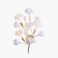 Elegant Golden White Floral Ceramic Wall Light