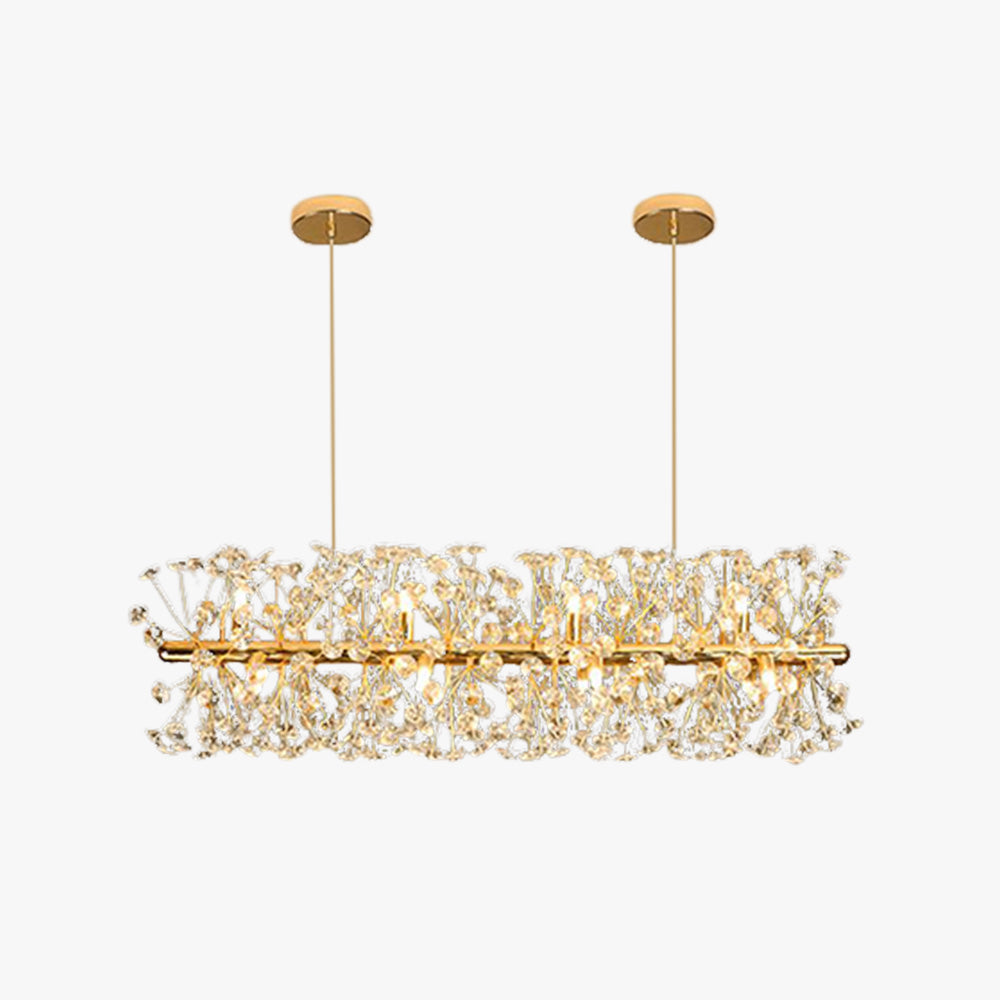 Lux Gold Crystal Floral Chandelier With Metal Frame