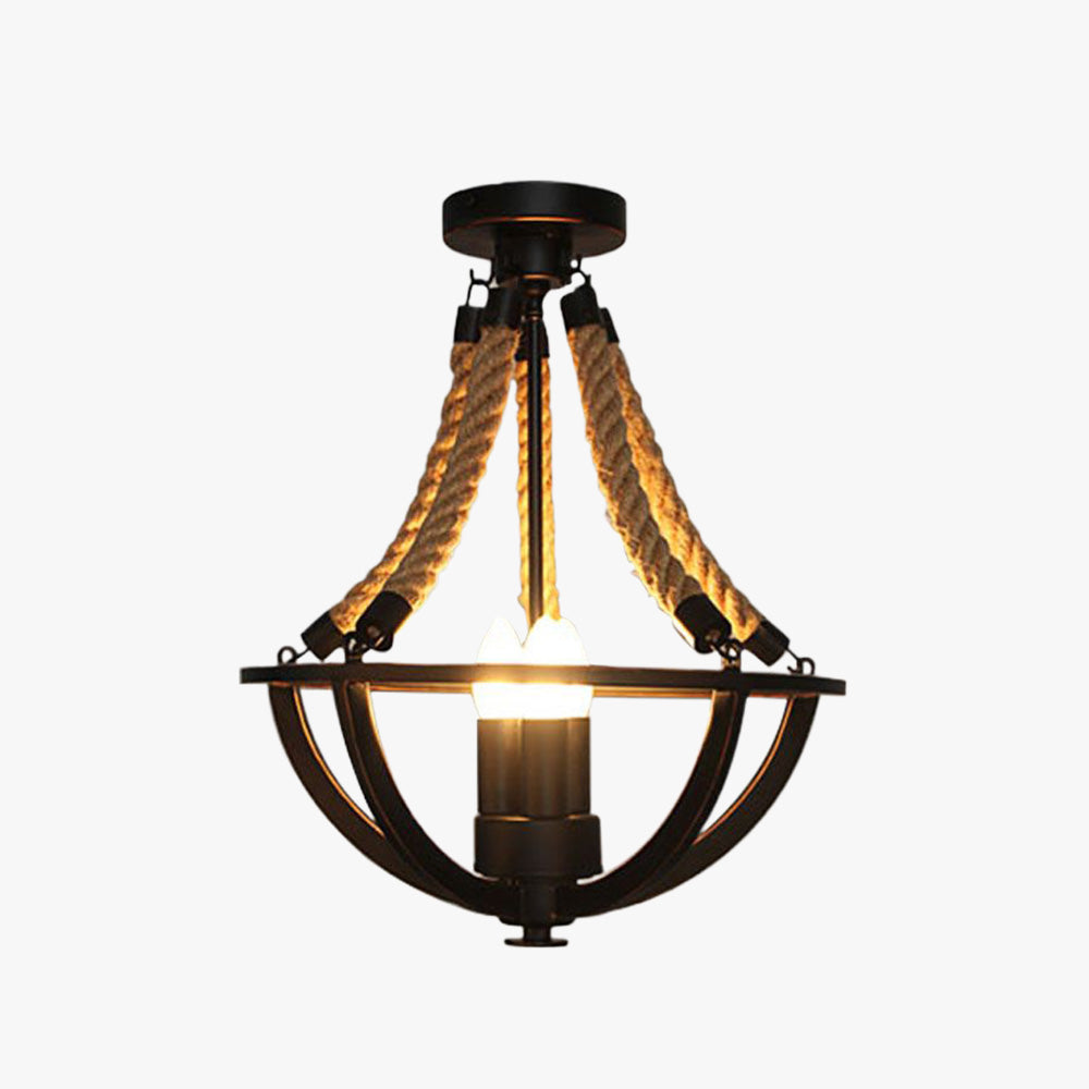 Elegant Black Vintage Rustic Swag Pendant Lamp Adds Charm