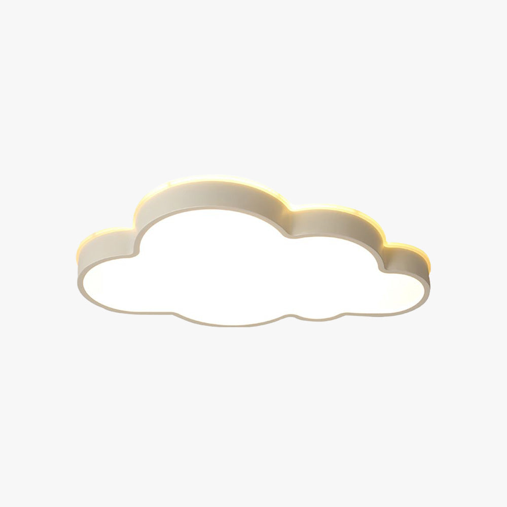 Cloud Inspired Modern Flush Mount Ceiling Light White Metal